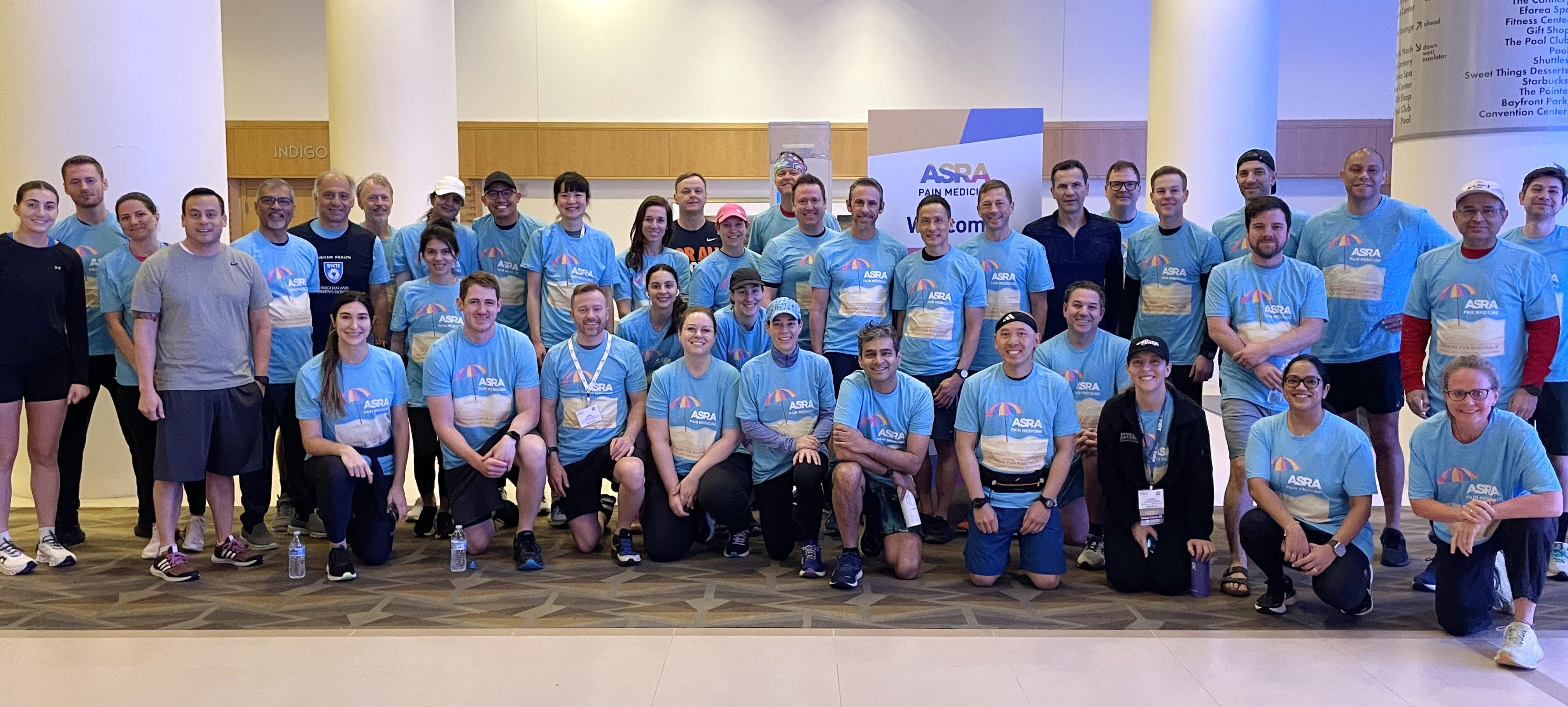Fun Run participants pose for a photo before setting out on their run at the 2025 RAAPM Meeting