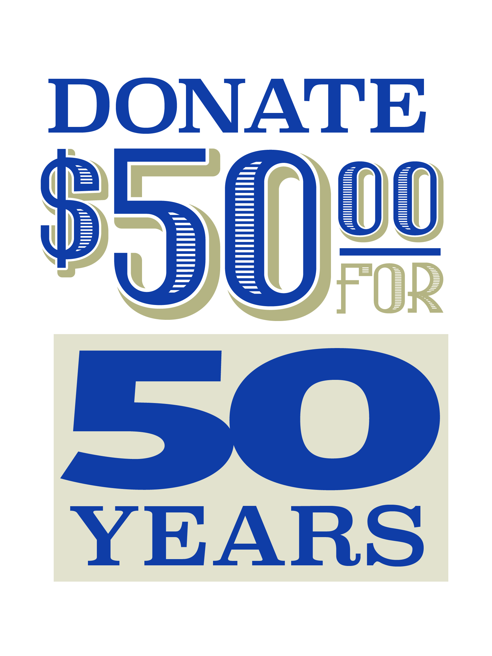$50 for 50 years logo