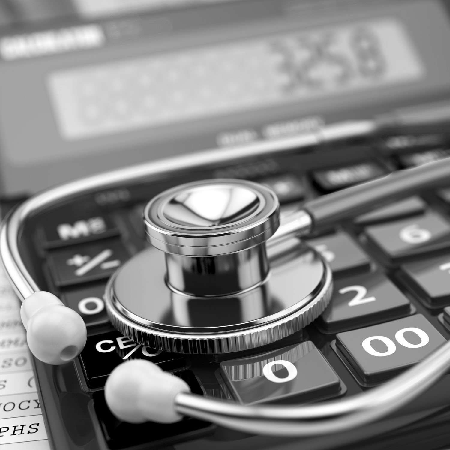 Calculator and stethoscope cropped