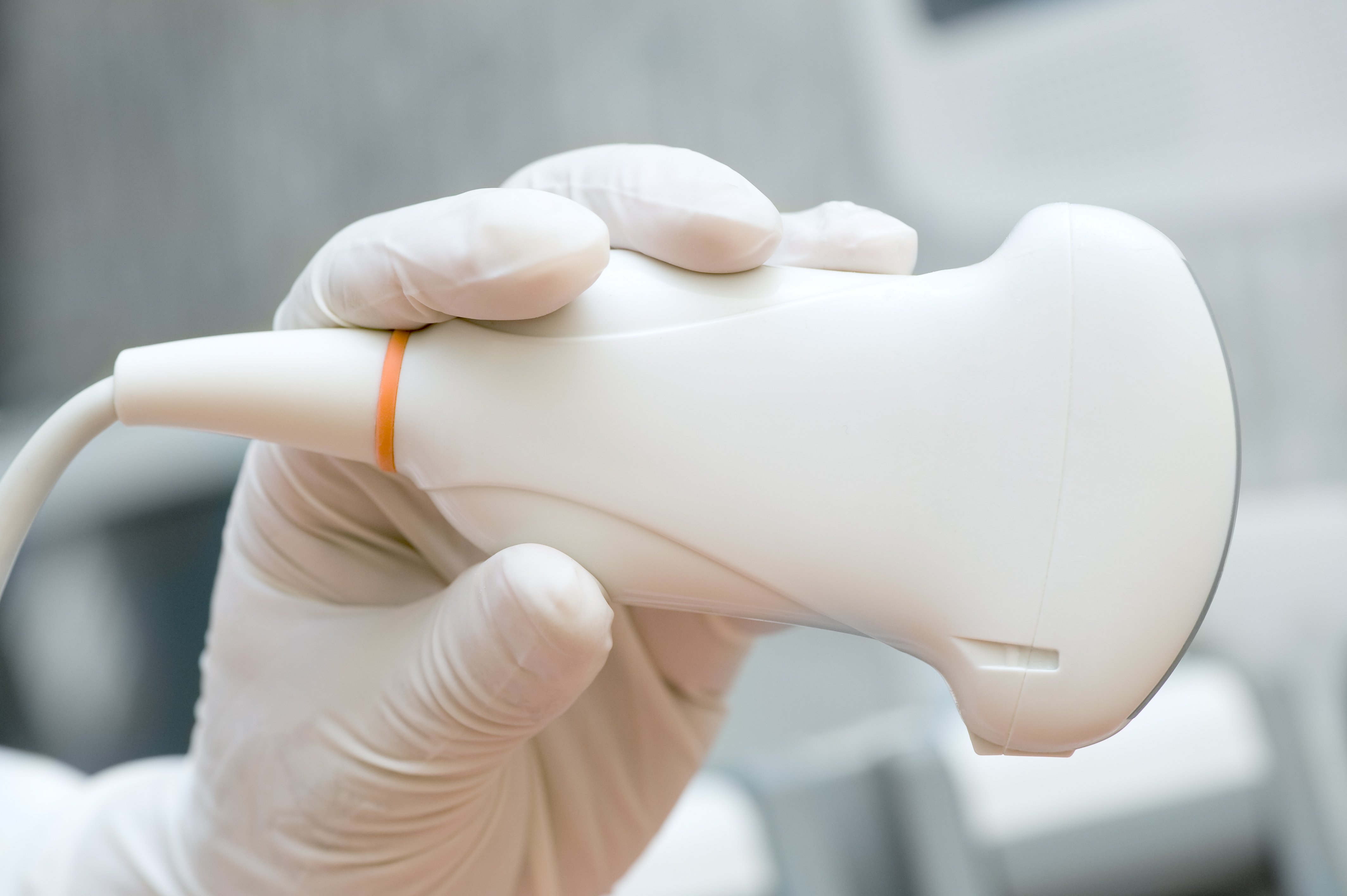 Ultrasound gloved hand Ultrasound gloved hand