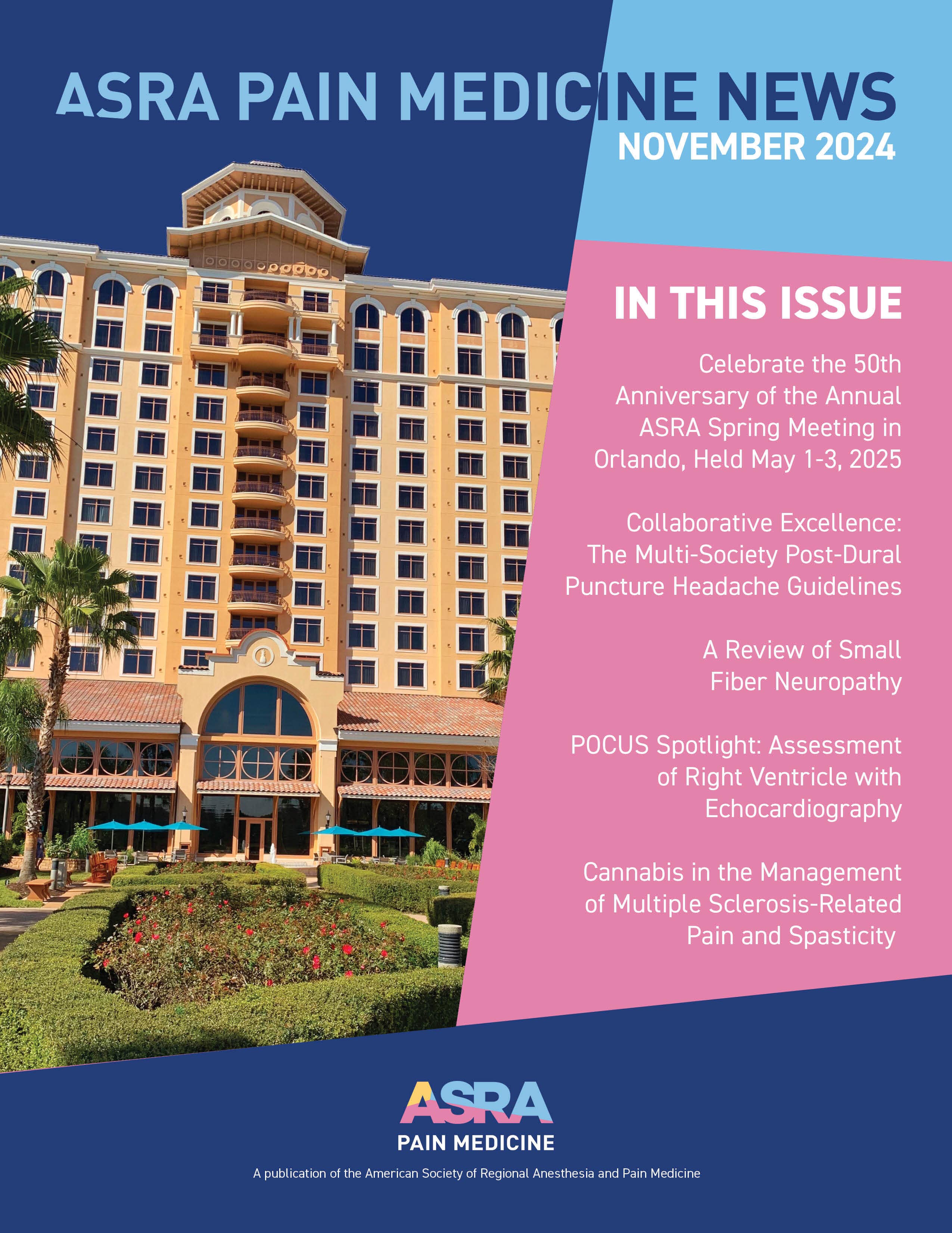 November 2024 Cover ASRA Pain Medicine News November 2024 Cover
