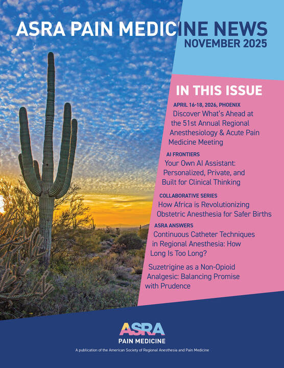 ASRA Pain Medicine News November 2025 Cover